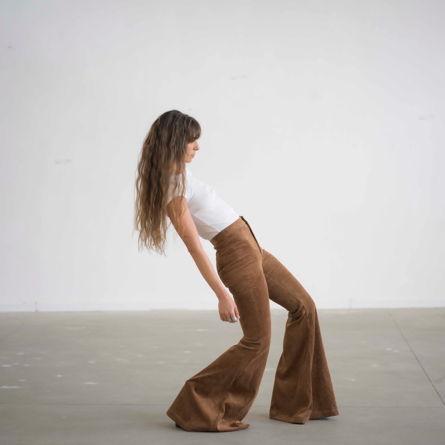SIMIS The Holly Cord Flares in Brown – a pair of brown corduroy flare pants crafted with soft premium fabric for a comfortable yet structured fit.