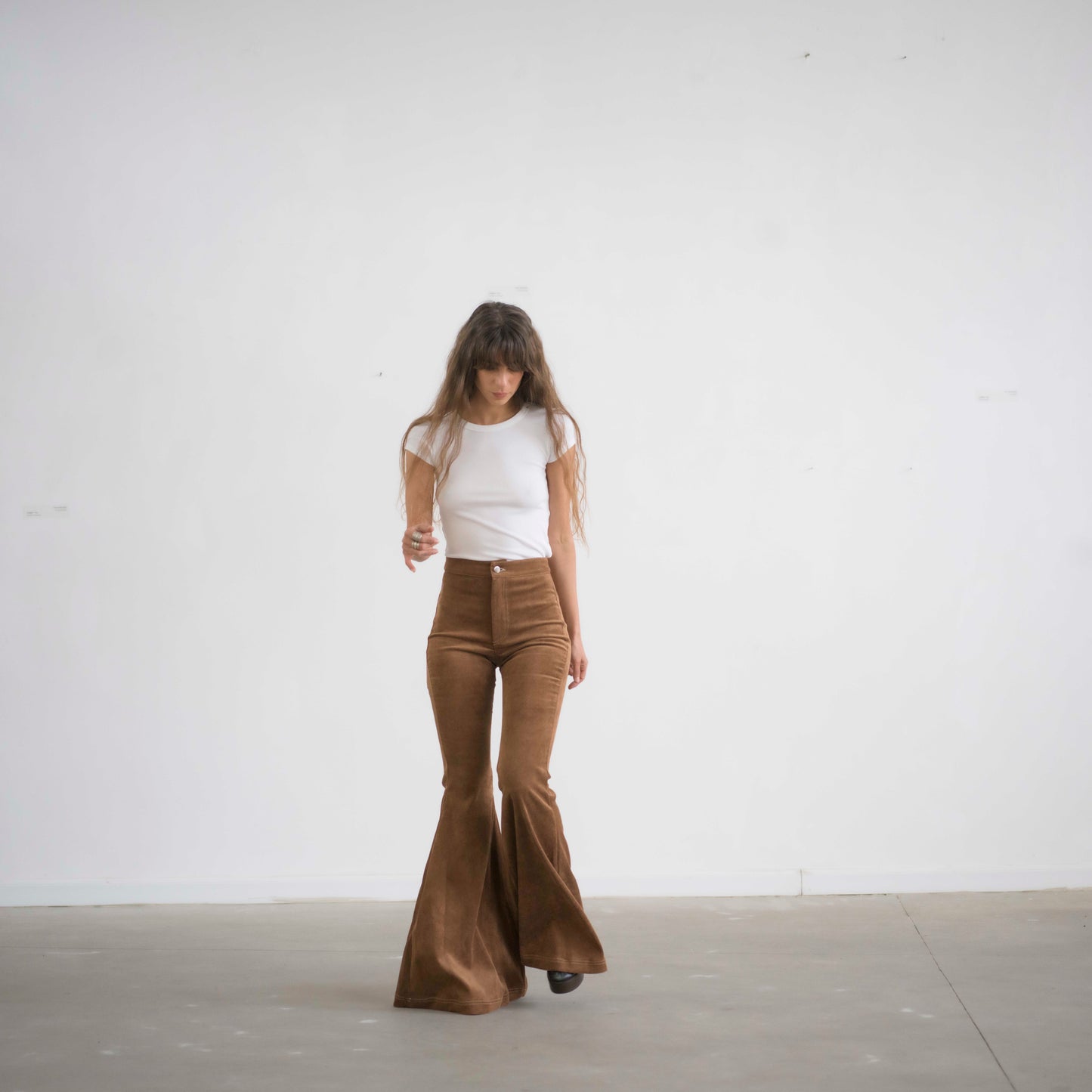 SIMIS The Holly Cord Flares in Brown – a pair of brown corduroy flare pants crafted with soft premium fabric for a comfortable yet structured fit.