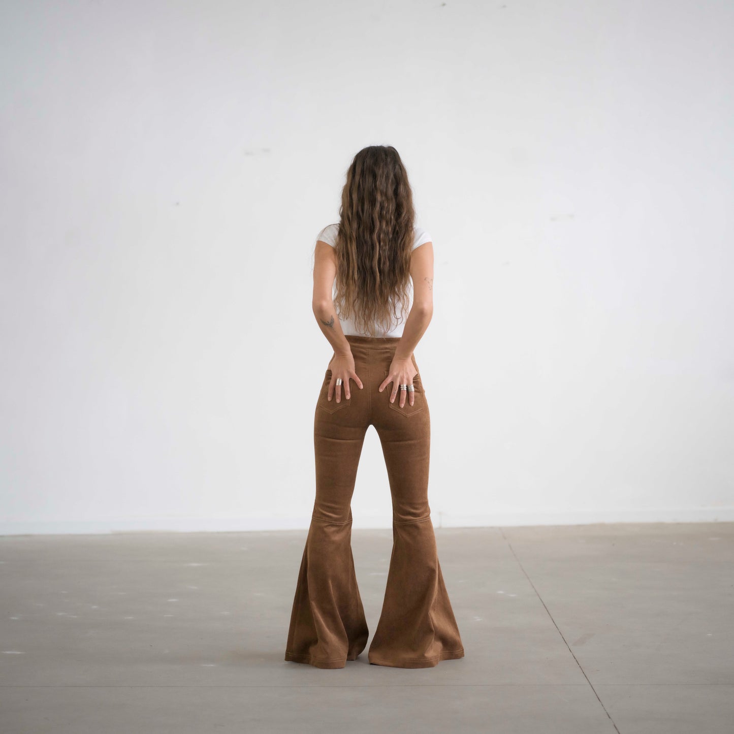SIMIS The Holly Cord Flares in Brown – a pair of brown corduroy flare pants crafted with soft premium fabric for a comfortable yet structured fit.